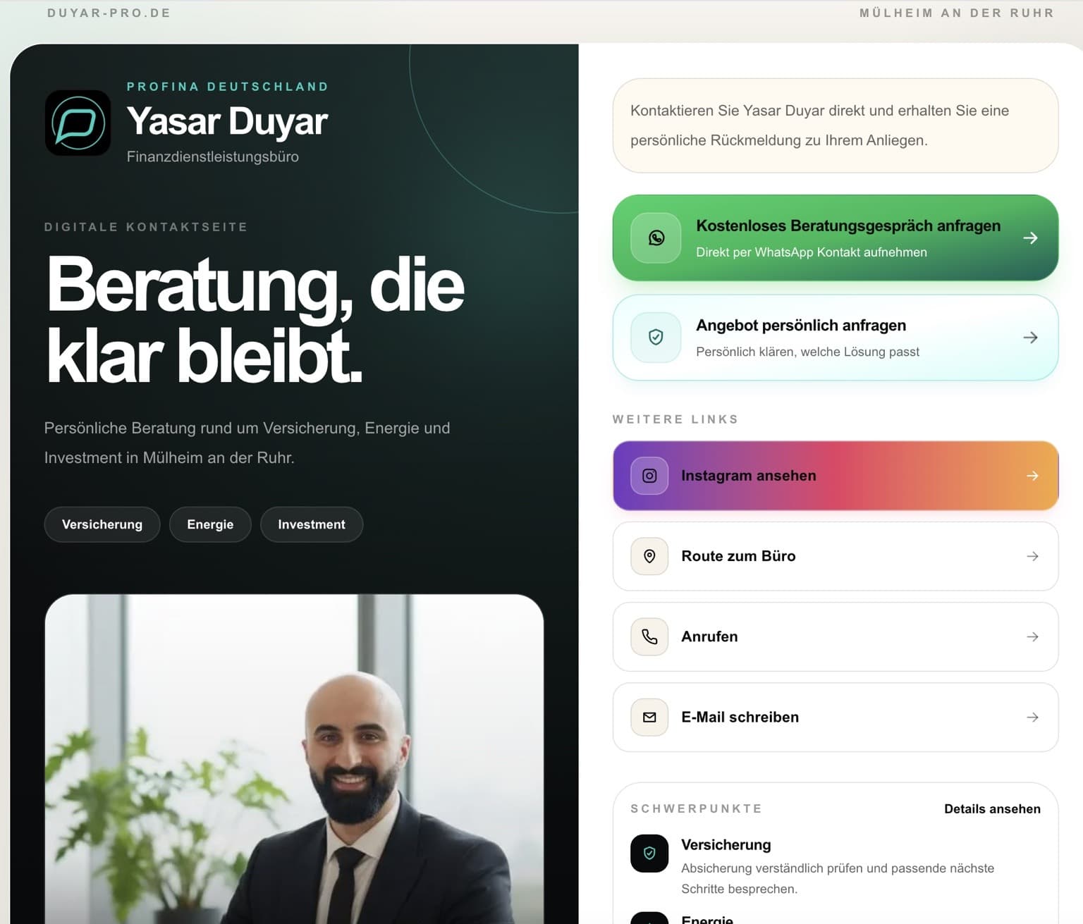 Aktueller Desktop-Entwurfsstand des laufenden Projekts Duyar Pro
